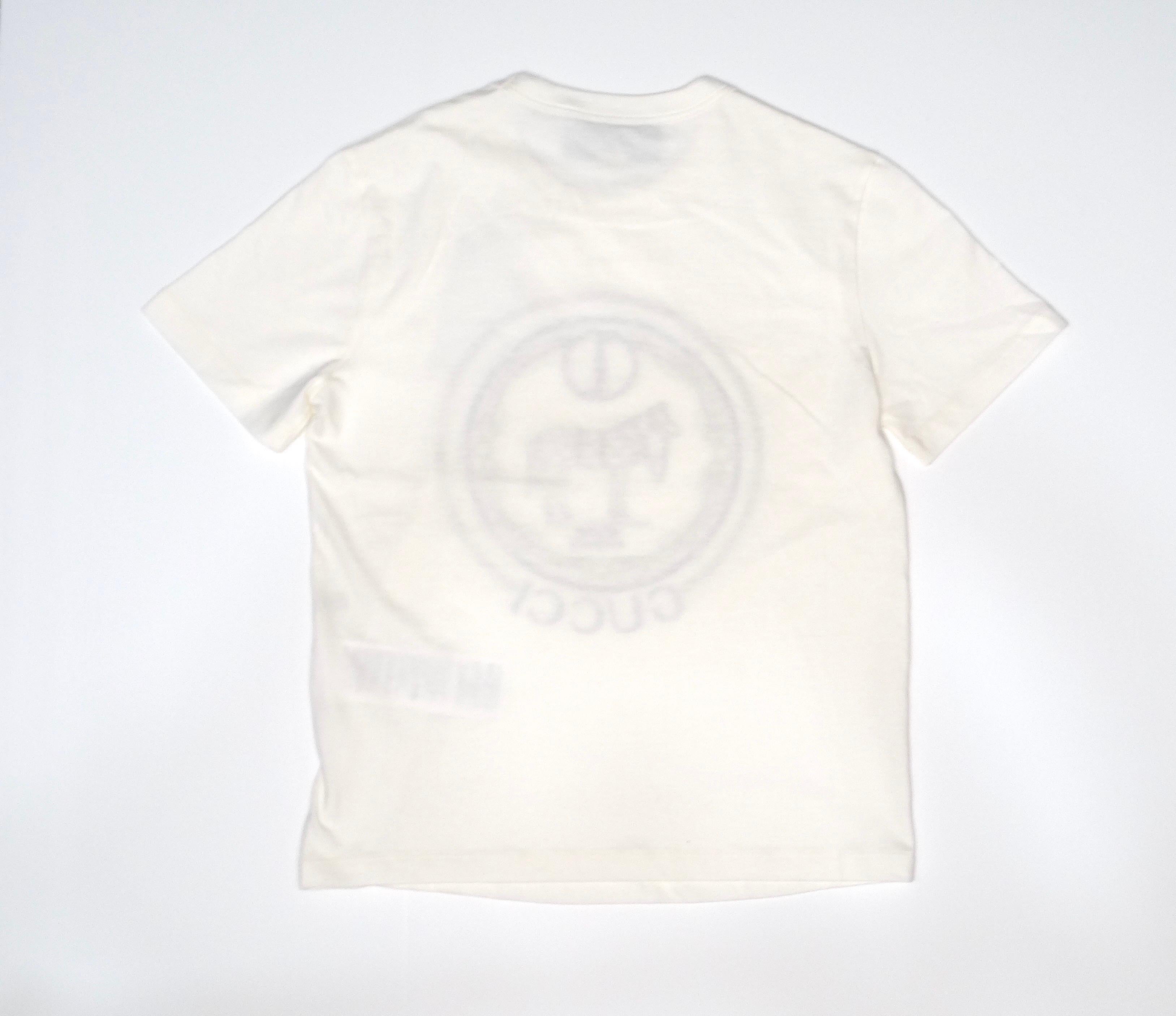 Beige Gucci Interlocking G Horse Motif Cotton T-Shirt