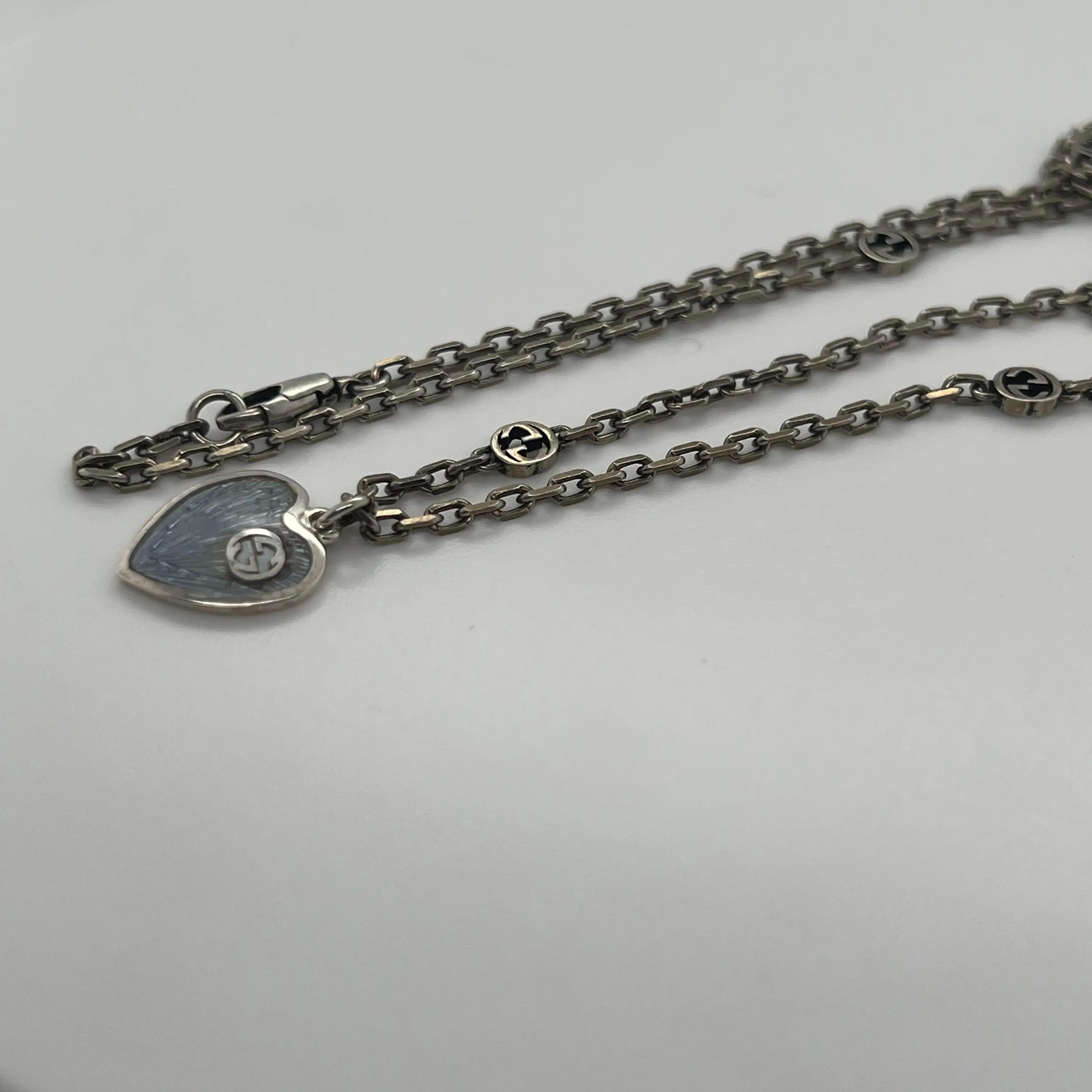 gucci blue heart necklace