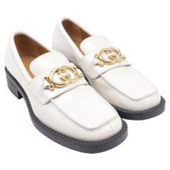 Gucci Interlocking G Loafers in White Leather