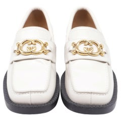Gucci Interlocking G Loafers in White Leather