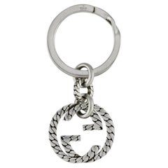 Chanel Rare White x Silver 99a CC Logo Address Plate Keychain Bag Charm 770cc