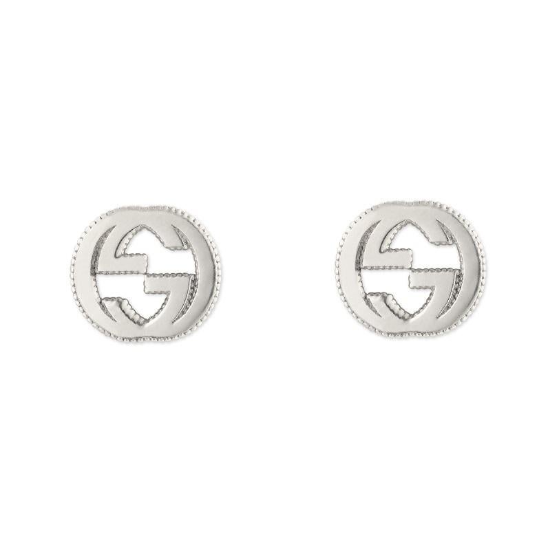 gucci sterling silver interlocking g stud earrings