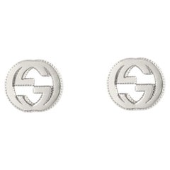 Gucci Interlocking G Motif Sterling Silver Stud Earrings YBD479227001