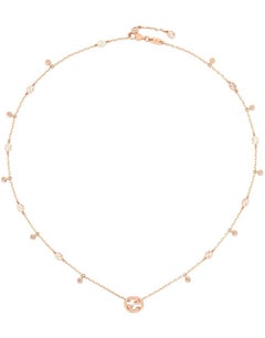 Gucci Interlocking G necklace 18 kt gold with diamonds YBB729402001