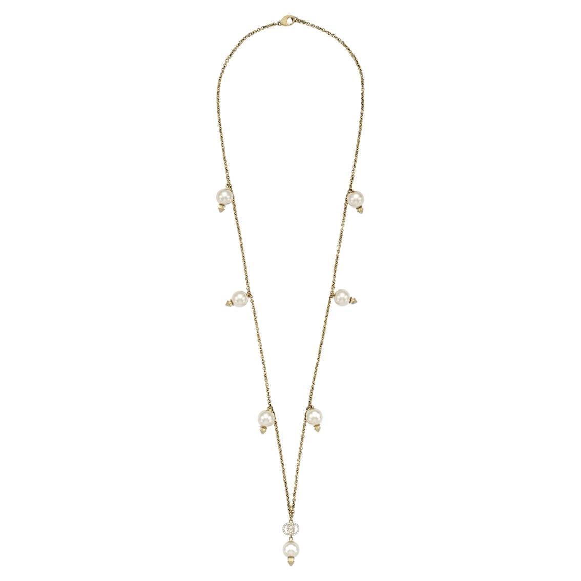Gucci Interlocking G Pearls Pendant Necklace