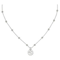 Gucci Interlocking G Pendant Necklace 925 Sterling Silver