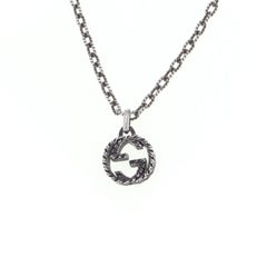 Gucci Interlocking G Pendant Necklace 925 Sterling Silver