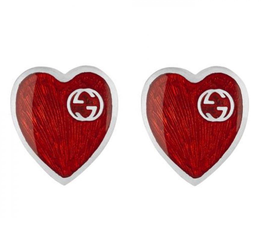 gucci red heart earrings