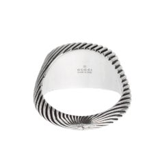 Gucci Interlocking G Rope Motif Sterling Silver Ring