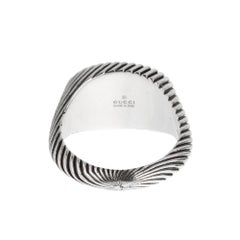 Gucci Interlocking G Rope Motif Sterling Silver Ring Sz 2 1/2