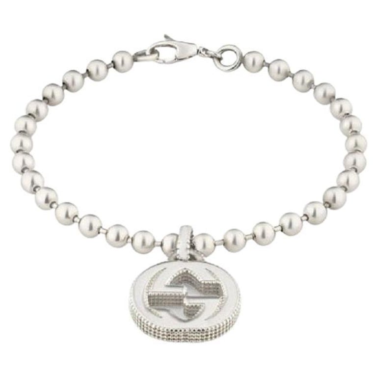 Gucci G Sterling Silver Beaded Necklace For Sale 1stDibs