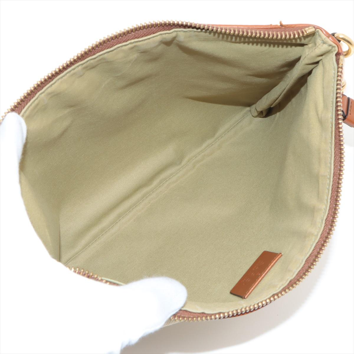 Women's Gucci Interlocking G Web Canvas  Pouch Beige