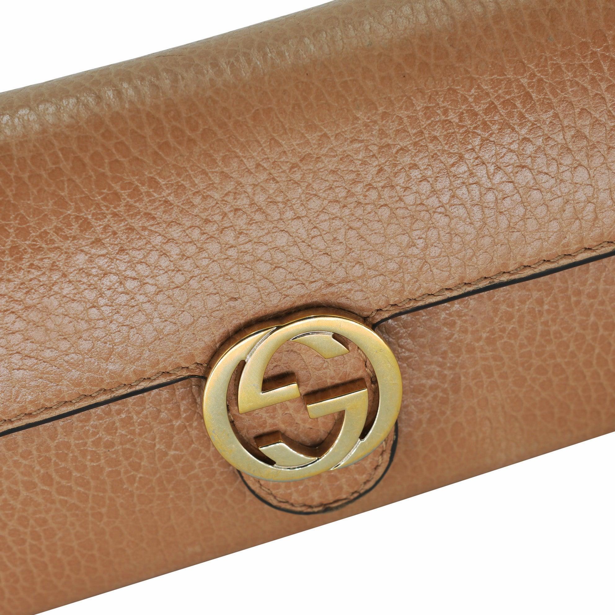 Gucci Portefeuille long en cuir avec fermeture éclair GG-W1111P-0005 Pour femmes en vente