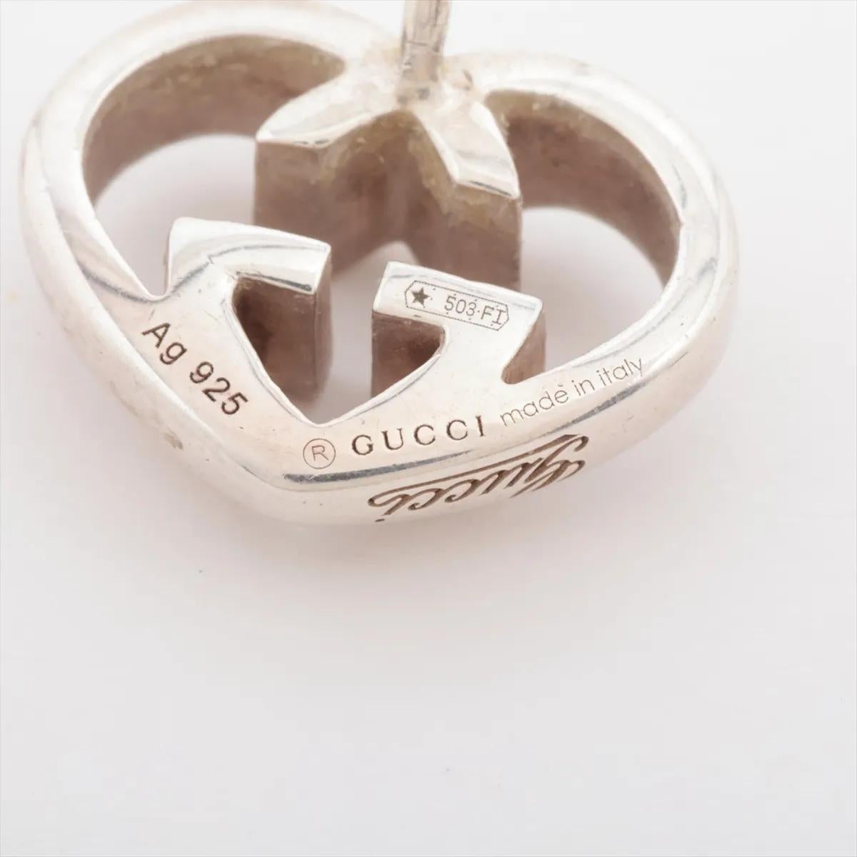 Pendiente de corazón con logotipo GG entrelazado de Gucci en venta 2