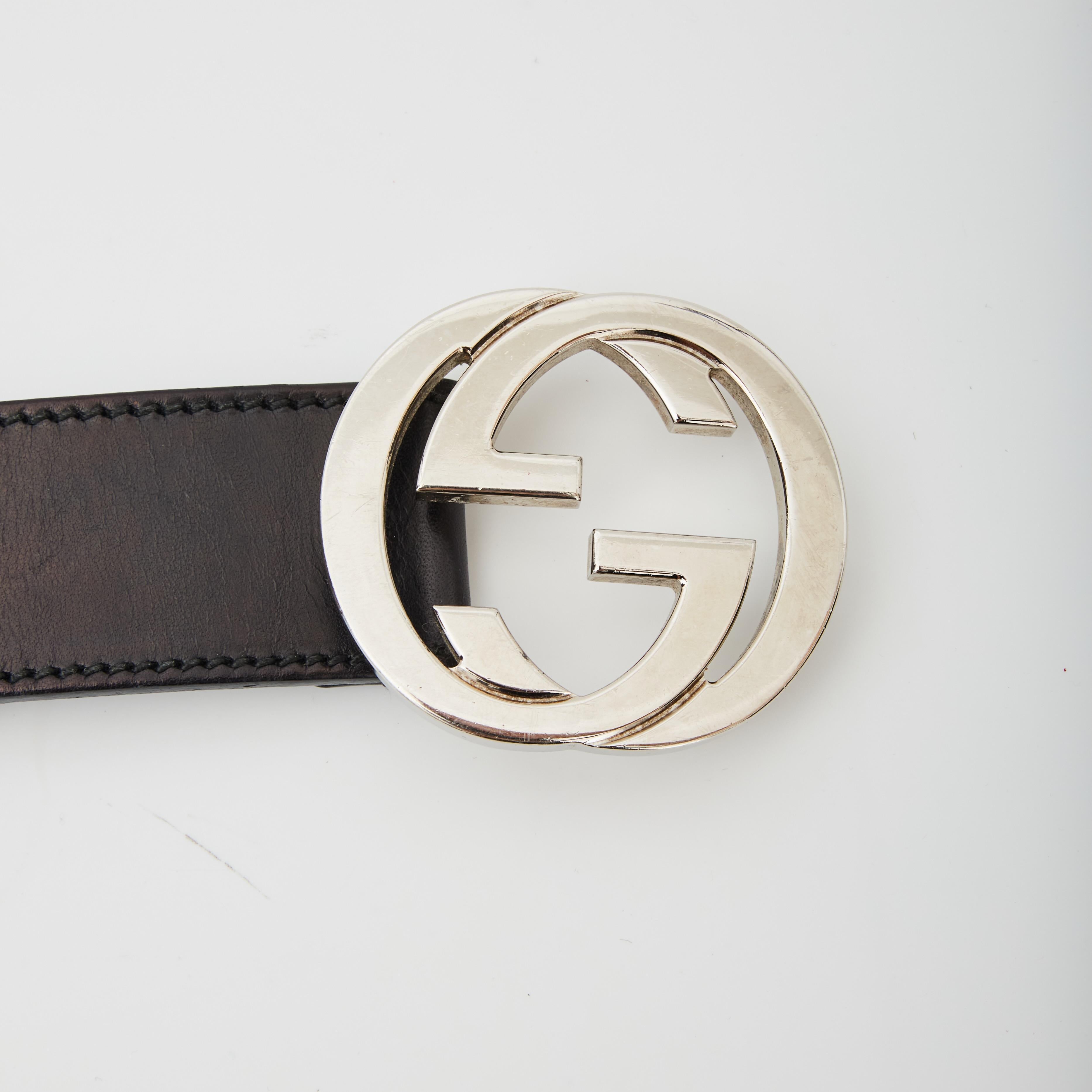 gucci belt black and silver