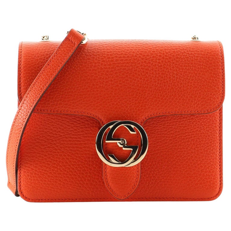 Gucci Interlocking Shoulder Bag (Outlet) Leather Small For Sale at 1stDibs
