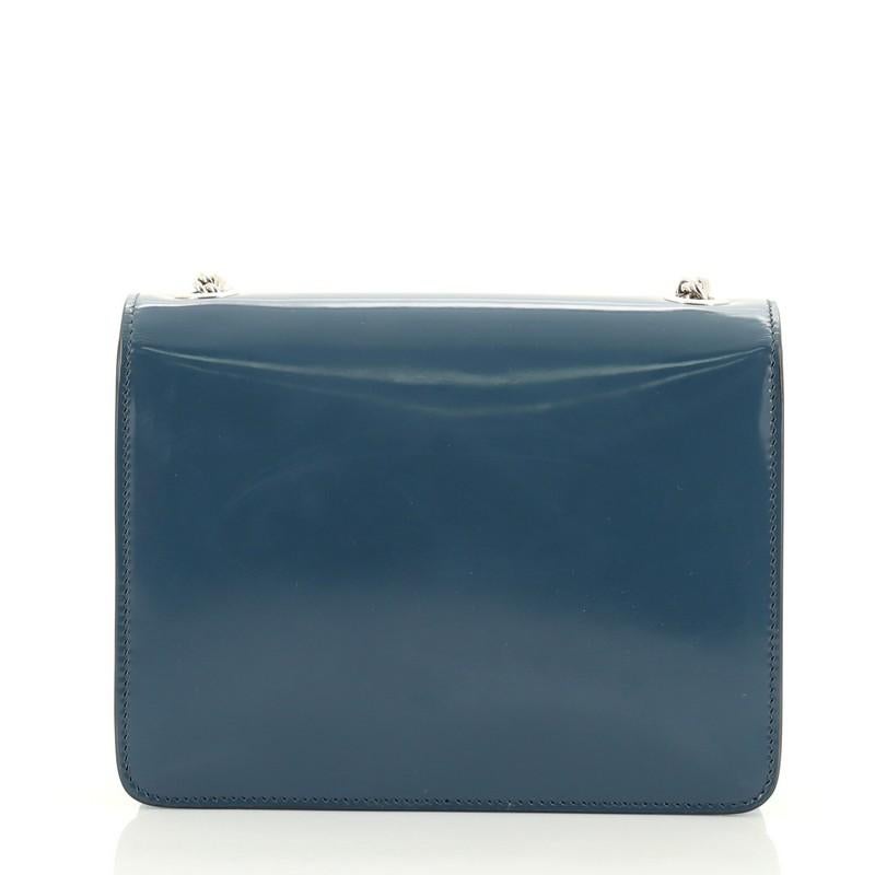 Blue Gucci Interlocking Shoulder Bag Patent Small