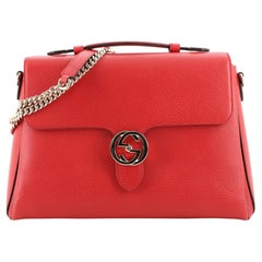 Gucci Interlocking Top Handle Bag (Outlet) Leather Medium