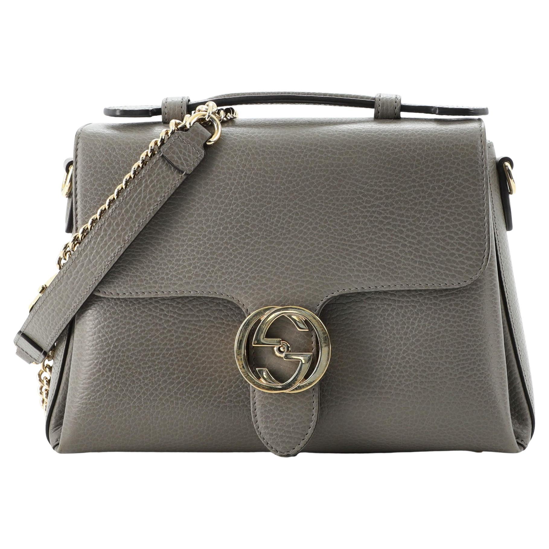 Gucci Interlocking Top Handle Bag (Outlet) Leather Small at 1stDibs
