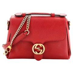 Gucci Interlocking Top Handle Bag (Outlet) Leather Small