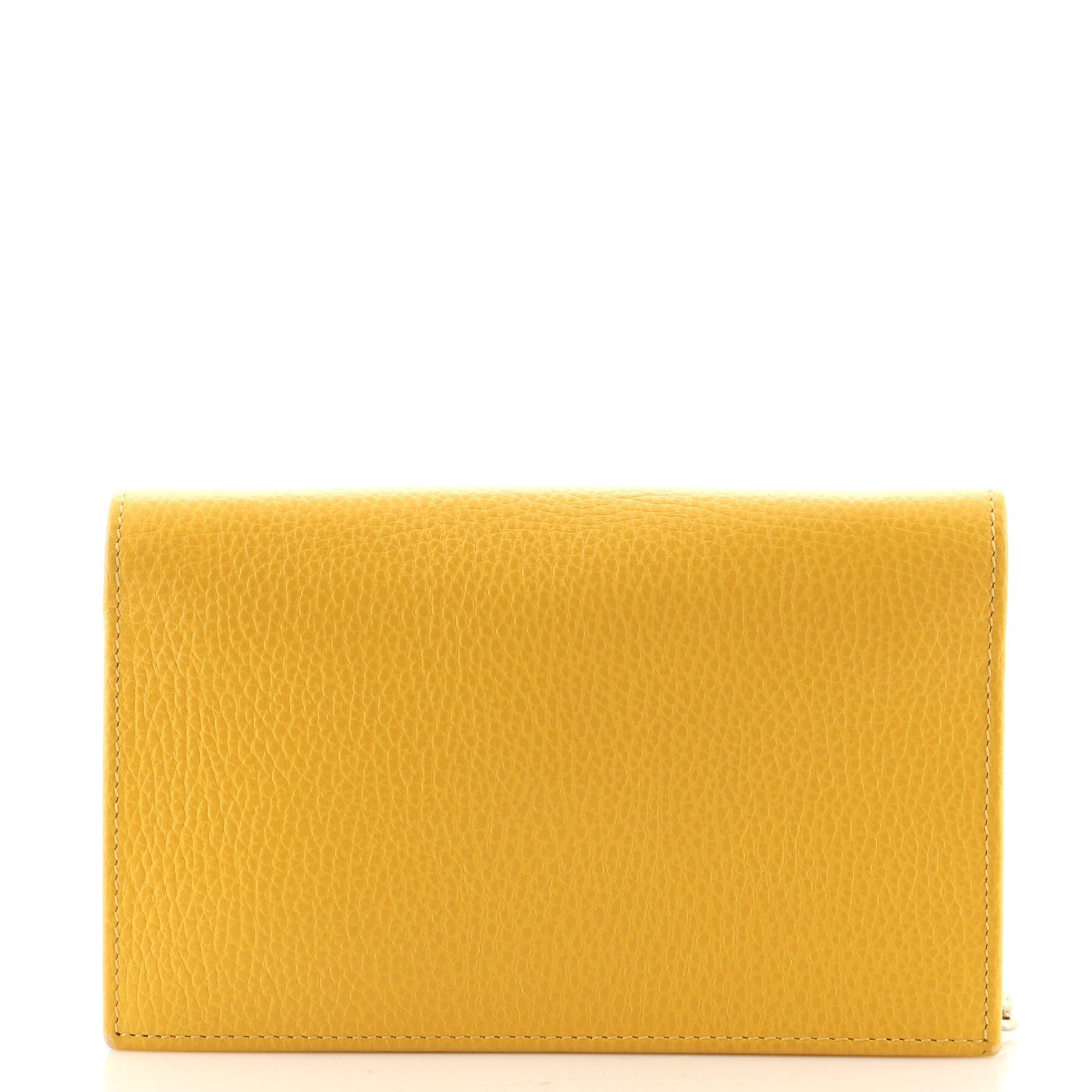 Orange Gucci Interlocking Wallet on Chain (Outlet) Leather