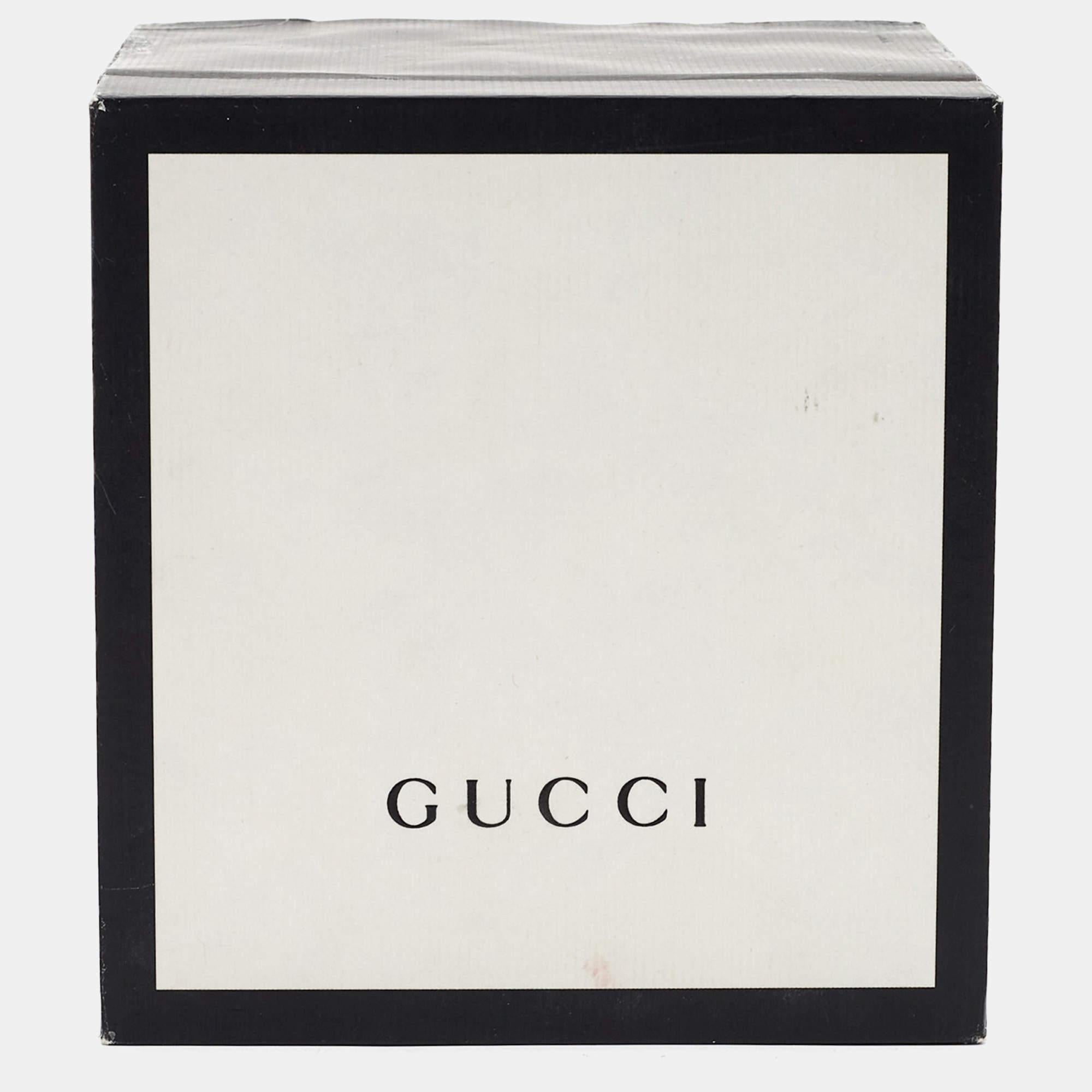 Gucci Ion Plated Stainless Steel Leather Interlocking Women's Wristwatch 37 mm 6