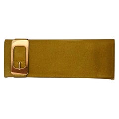 Schillernde längliche Clutch aus goldenem Lackleder von Gucci mit goldenen Metallakzenten