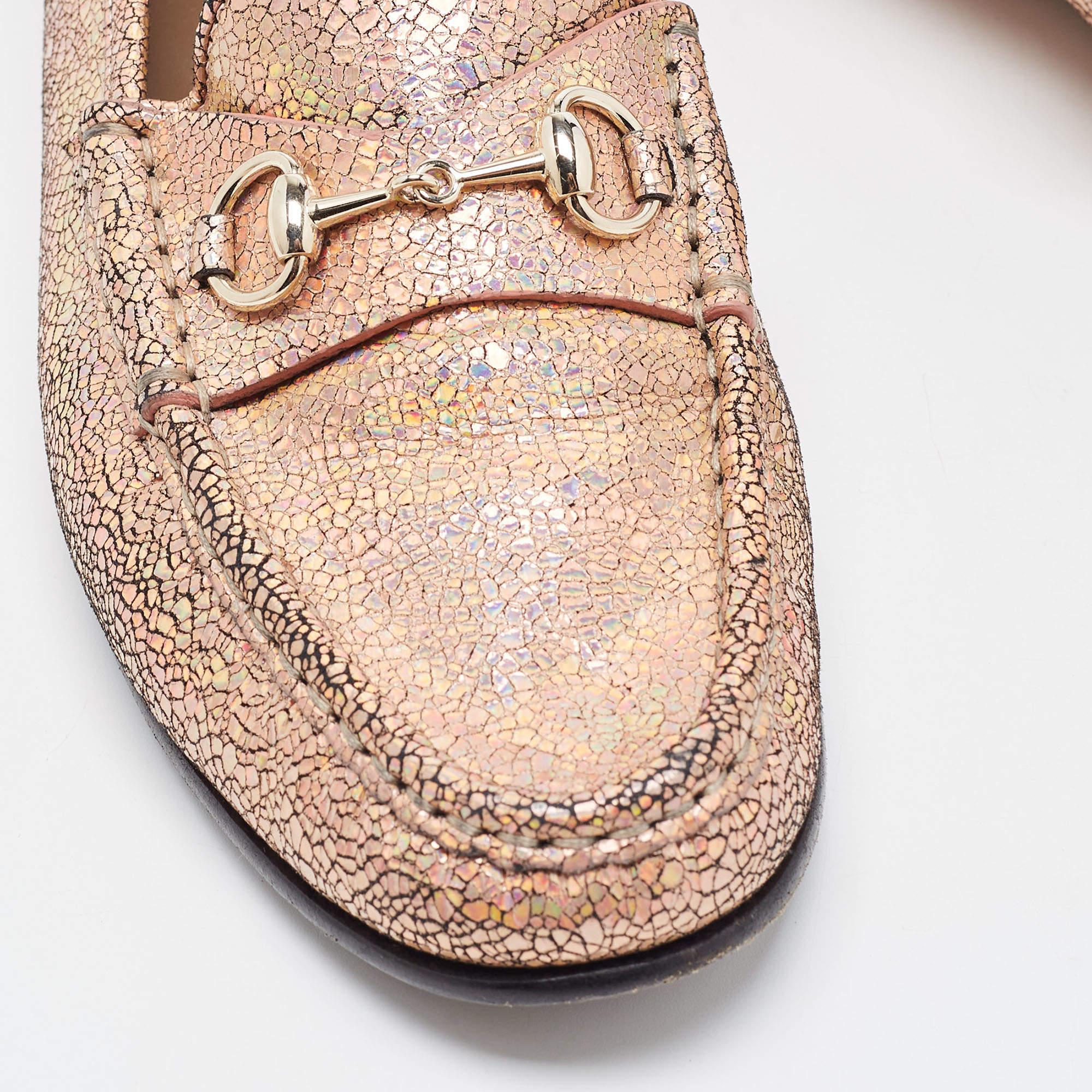 Women's Gucci Iridescent Nubuck Leather Horsebit Loafers Size 38.5