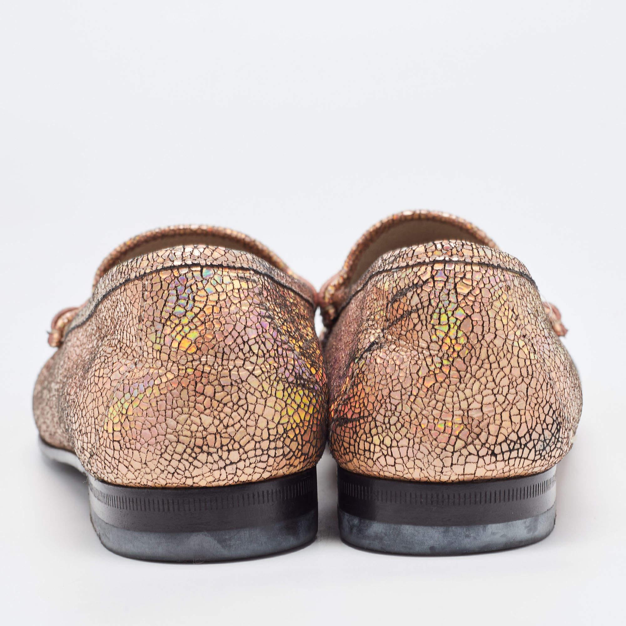 Gucci Iridescent Nubuck Leather Horsebit Loafers Size 38.5 1