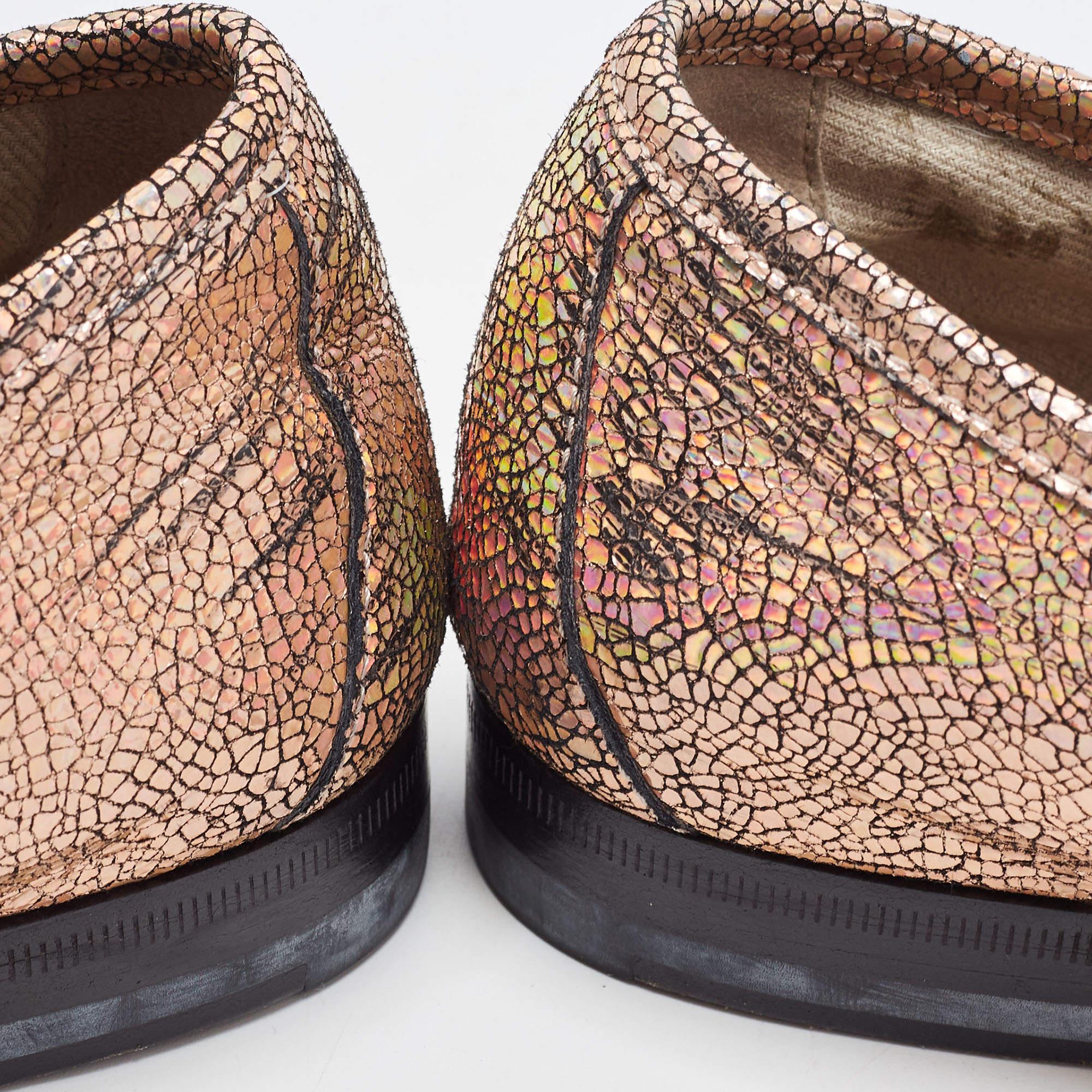 Gucci Iridescent Nubuck Leather Horsebit Loafers Size 38.5 2