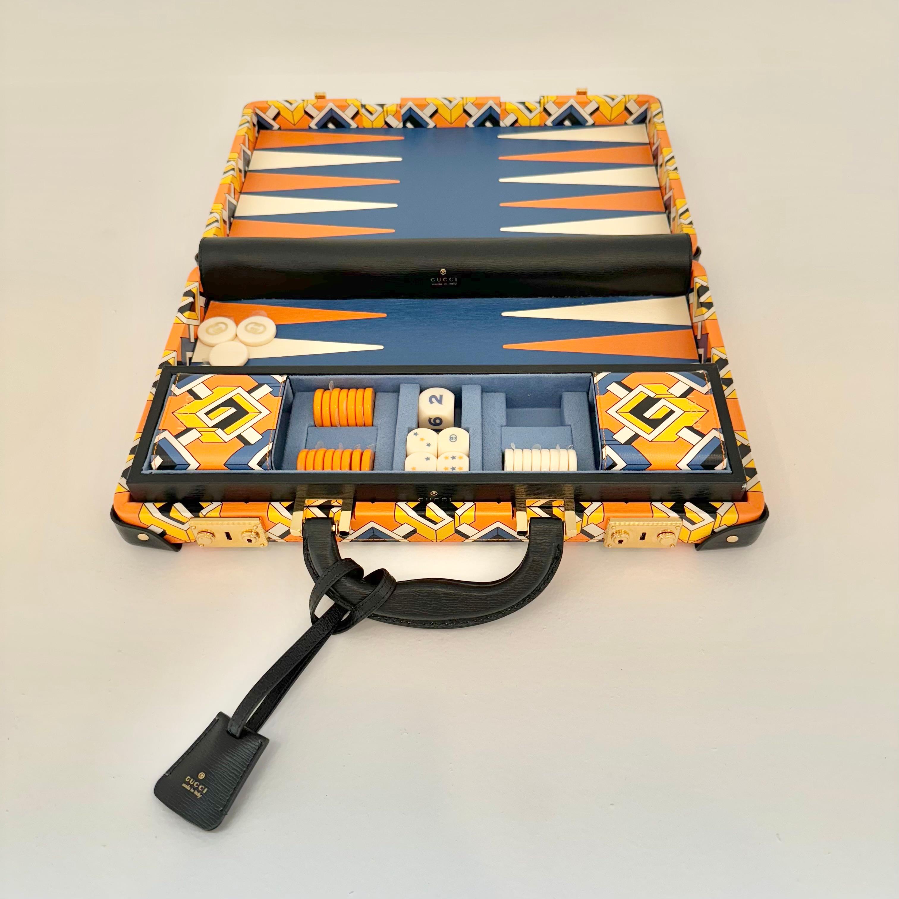 Isometric G Backgammon-Reisekoffer von Gucci, 2020er-Jahre, Italien im Angebot 6