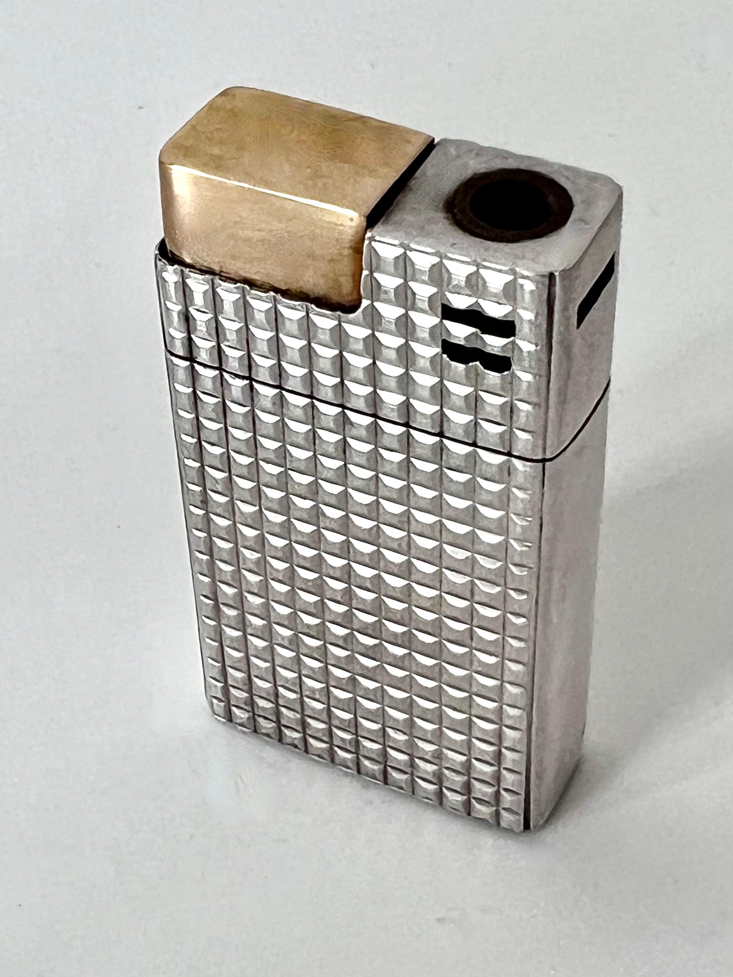 20th Century Gucci Italian Sterling Silver and 18 Karat Gold Cigarette or 420 Lighter For Sale