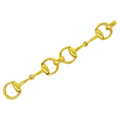 Gucci Italian Retro 18 Karat Yellow Gold Horse-Bit Link Bracelet