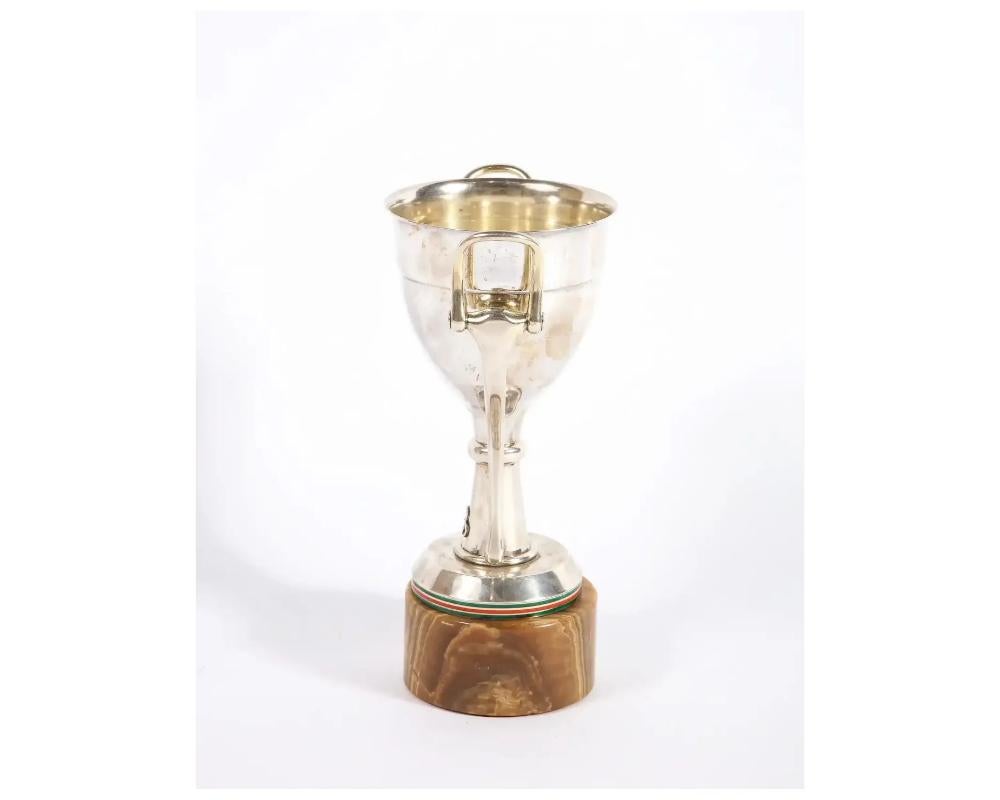 Gucci Italy, a Rare Sterling Silver, Enamel, and Marble Trophy Cup, C. 1970 For Sale 4