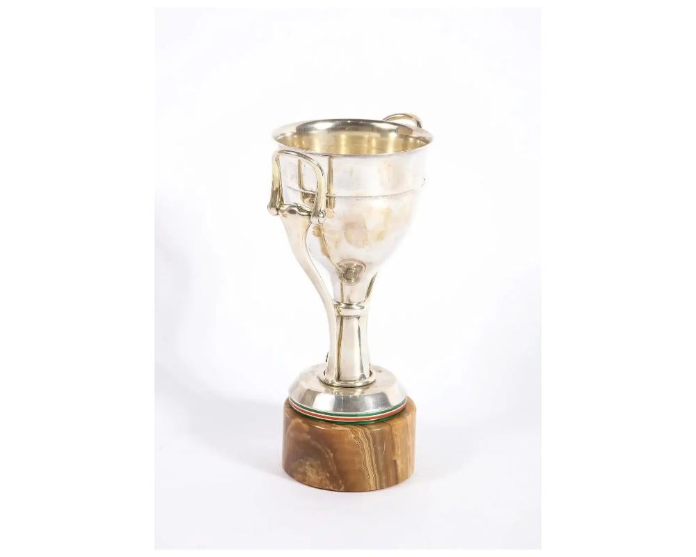 Gucci Italy, a Rare Sterling Silver, Enamel, and Marble Trophy Cup, C. 1970 For Sale 3