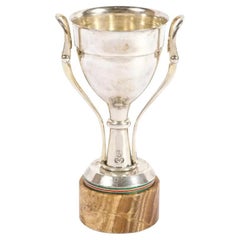 Gucci Italy, a Rare Sterling Silver, Enamel, and Marble Trophy Cup, C. 1970