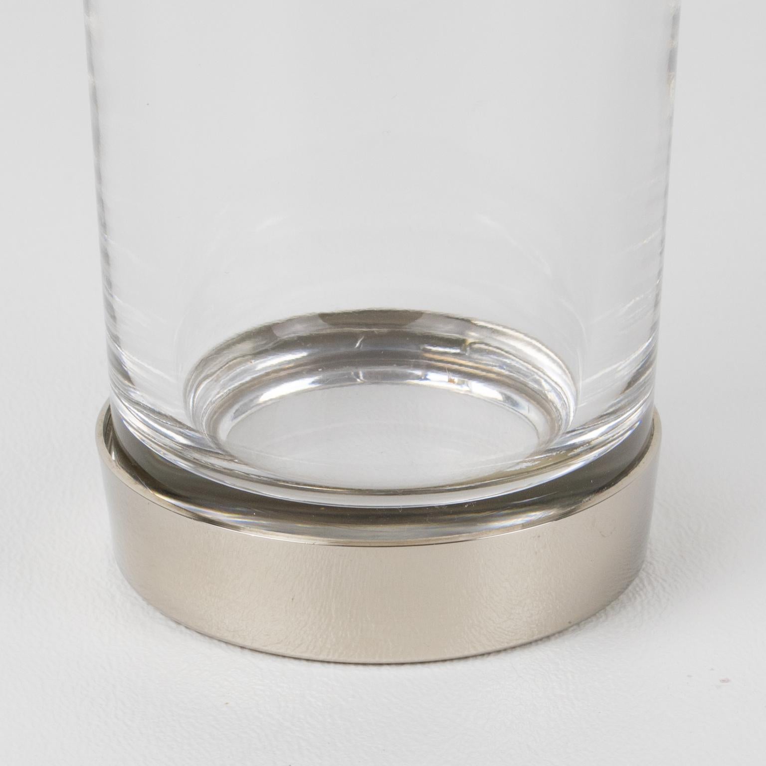 Gucci Barware Silver Plate and Crystal HighBall Tumbler Glasses, 5 pieces For Sale 1