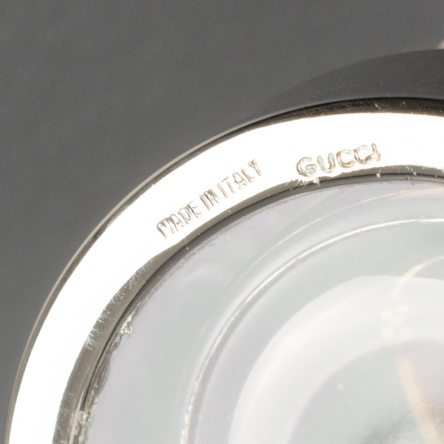 Modern Gucci Barware Silver Plate and Crystal HighBall Tumbler Glasses, 5 pieces For Sale