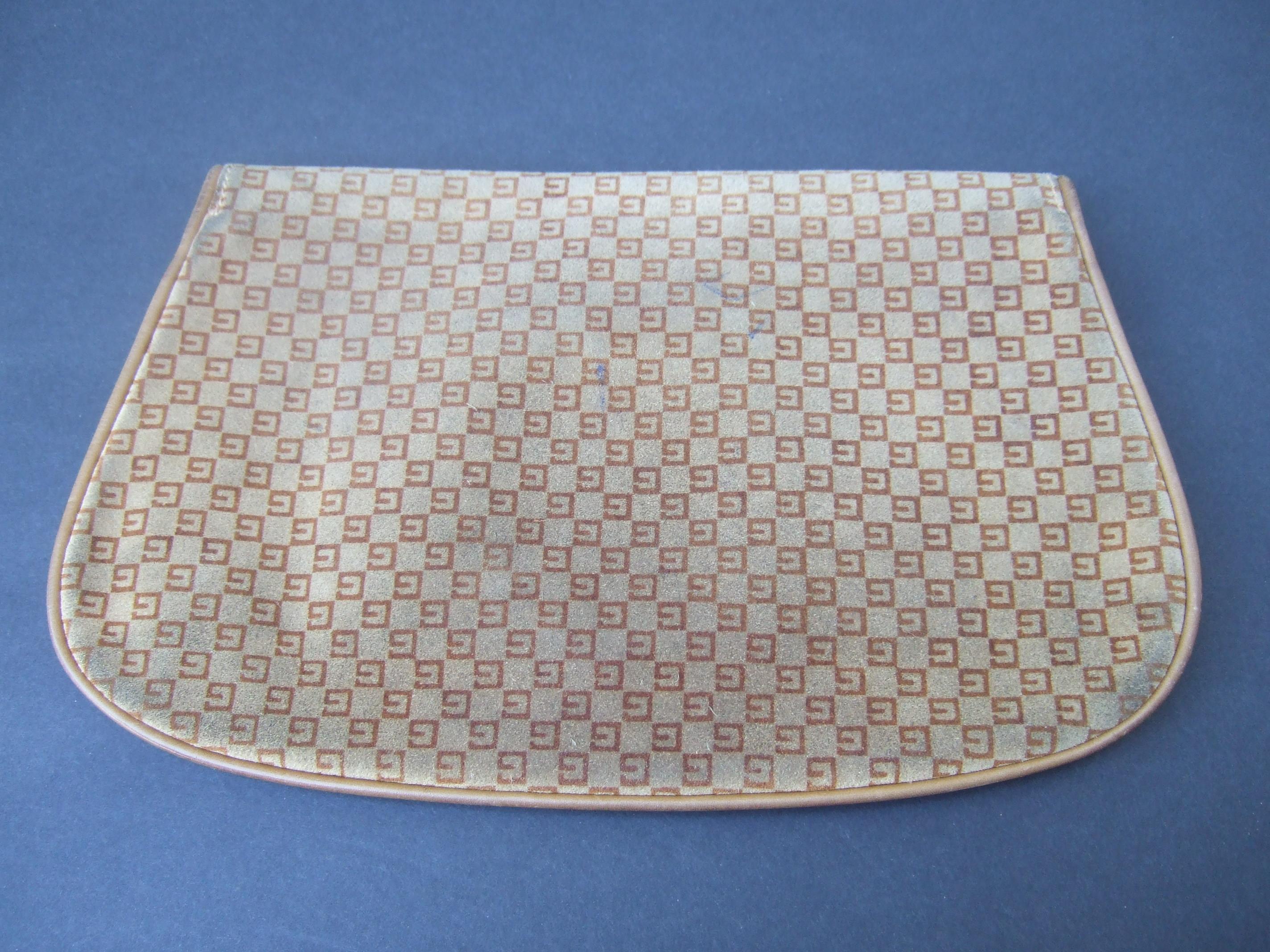 GUCCI Italy Brown Suede Blondie Clutch Bag c 1970s en vente 5