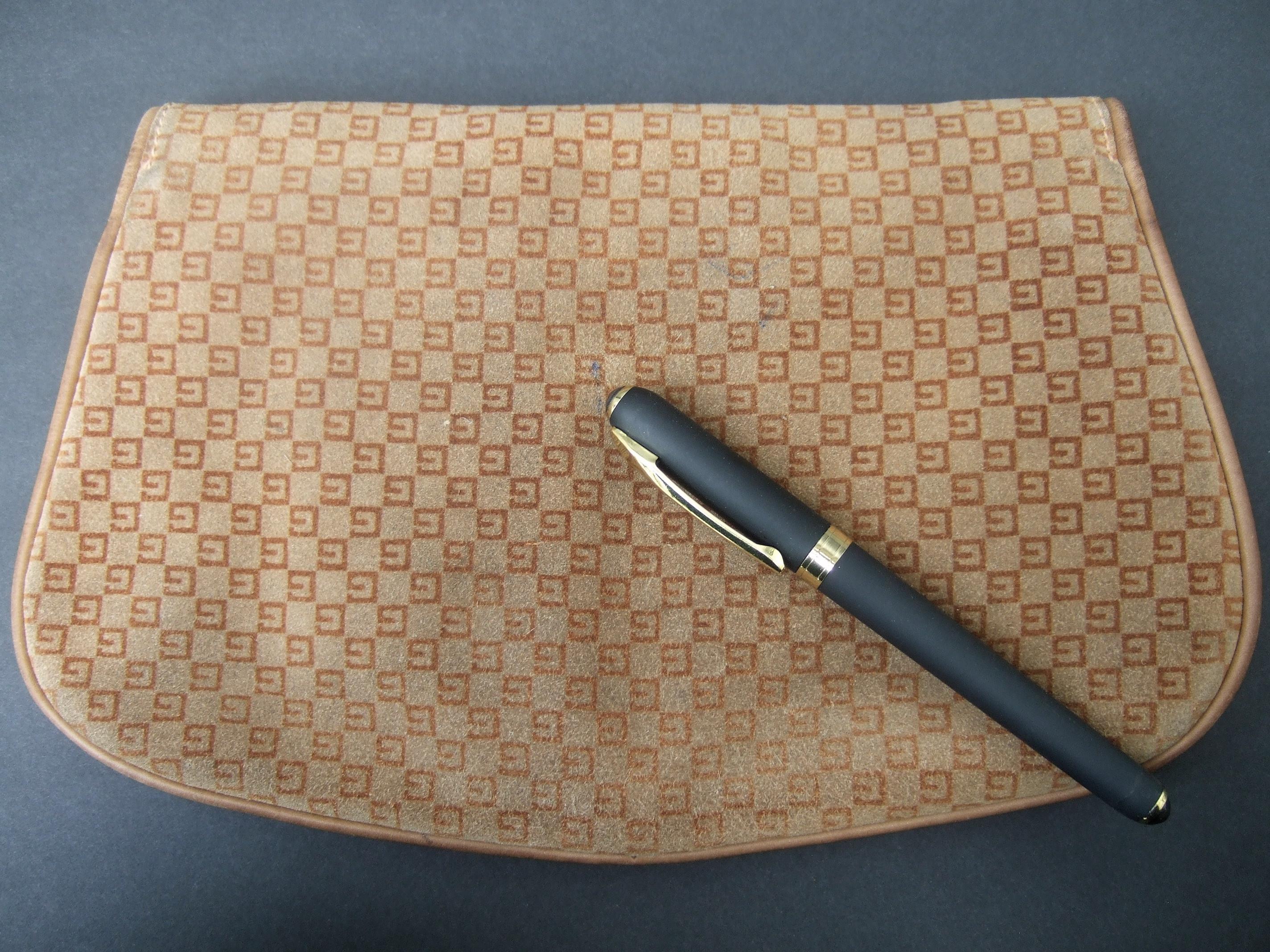 GUCCI Italy Brown Suede Blondie Clutch Bag c 1970s en vente 7