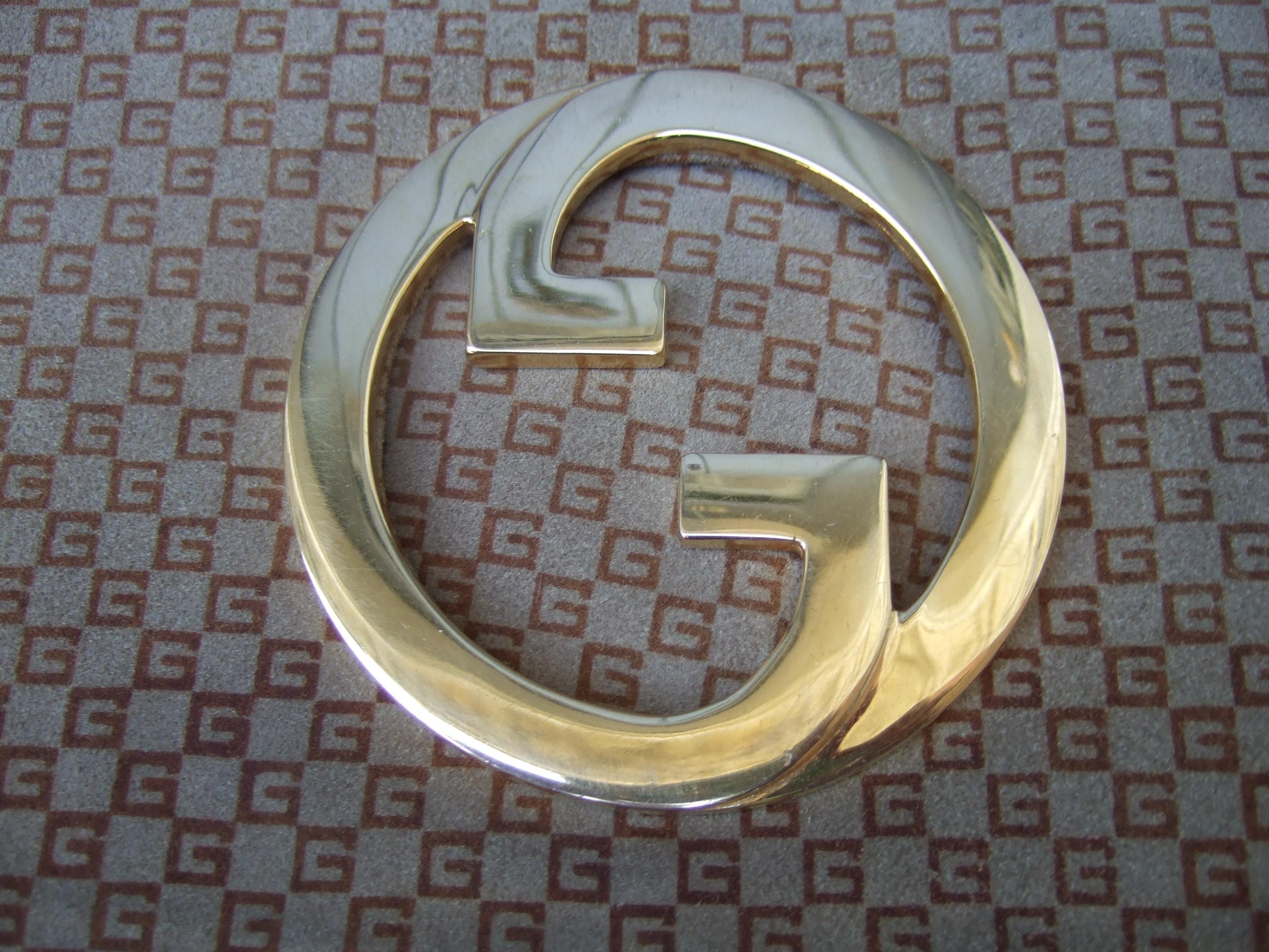 GUCCI Italy Brown Suede Blondie Clutch Bag c 1970s en vente 1