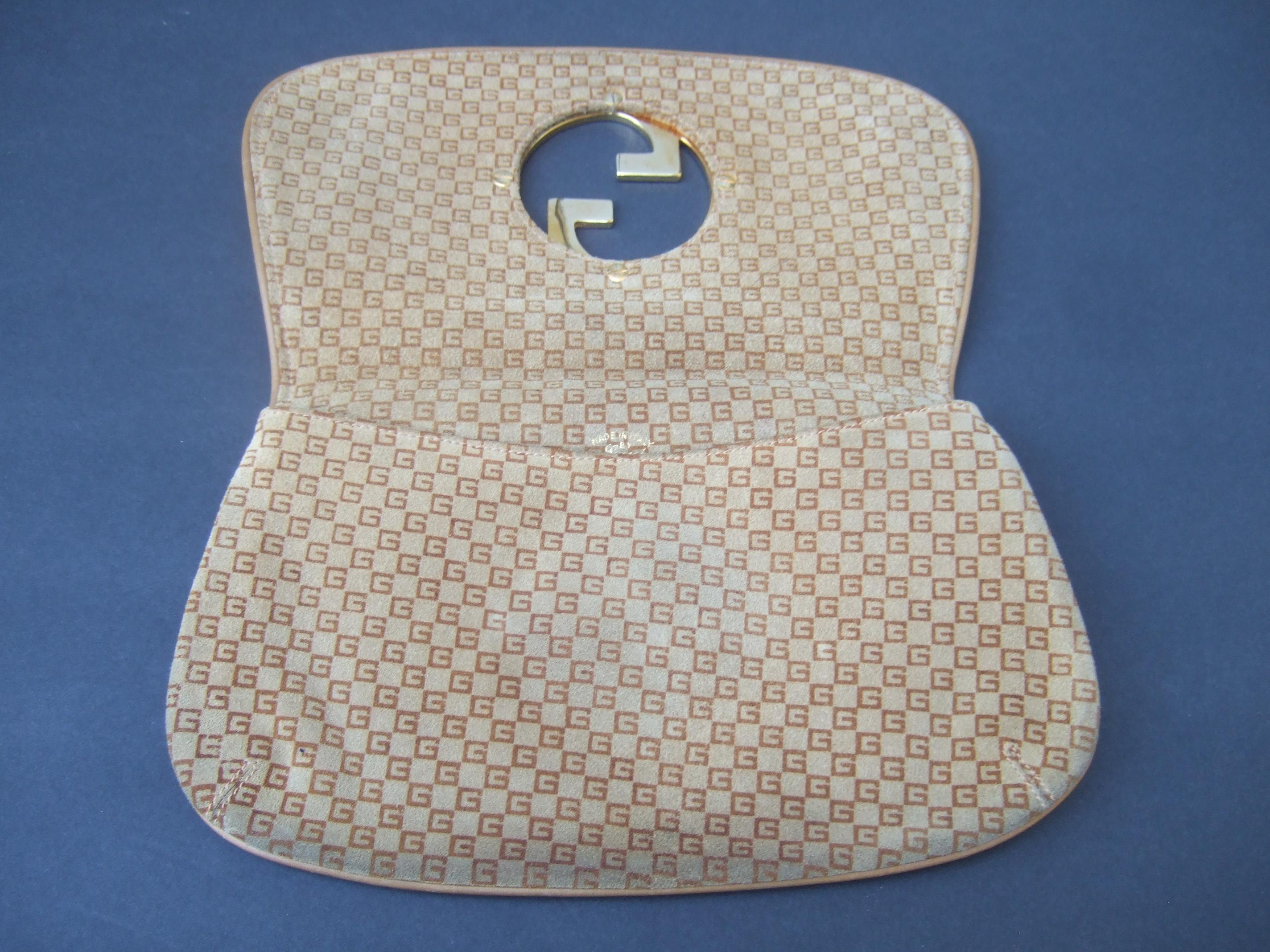 GUCCI Italy Brown Suede Blondie Clutch Bag c 1970s en vente 4