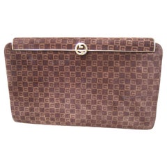 Gucci Italia Pochette in pelle scamosciata marrone anni '70 ca.