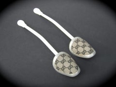Gucci Italy Canvas Logo Women's Shoe Trees c 1990s