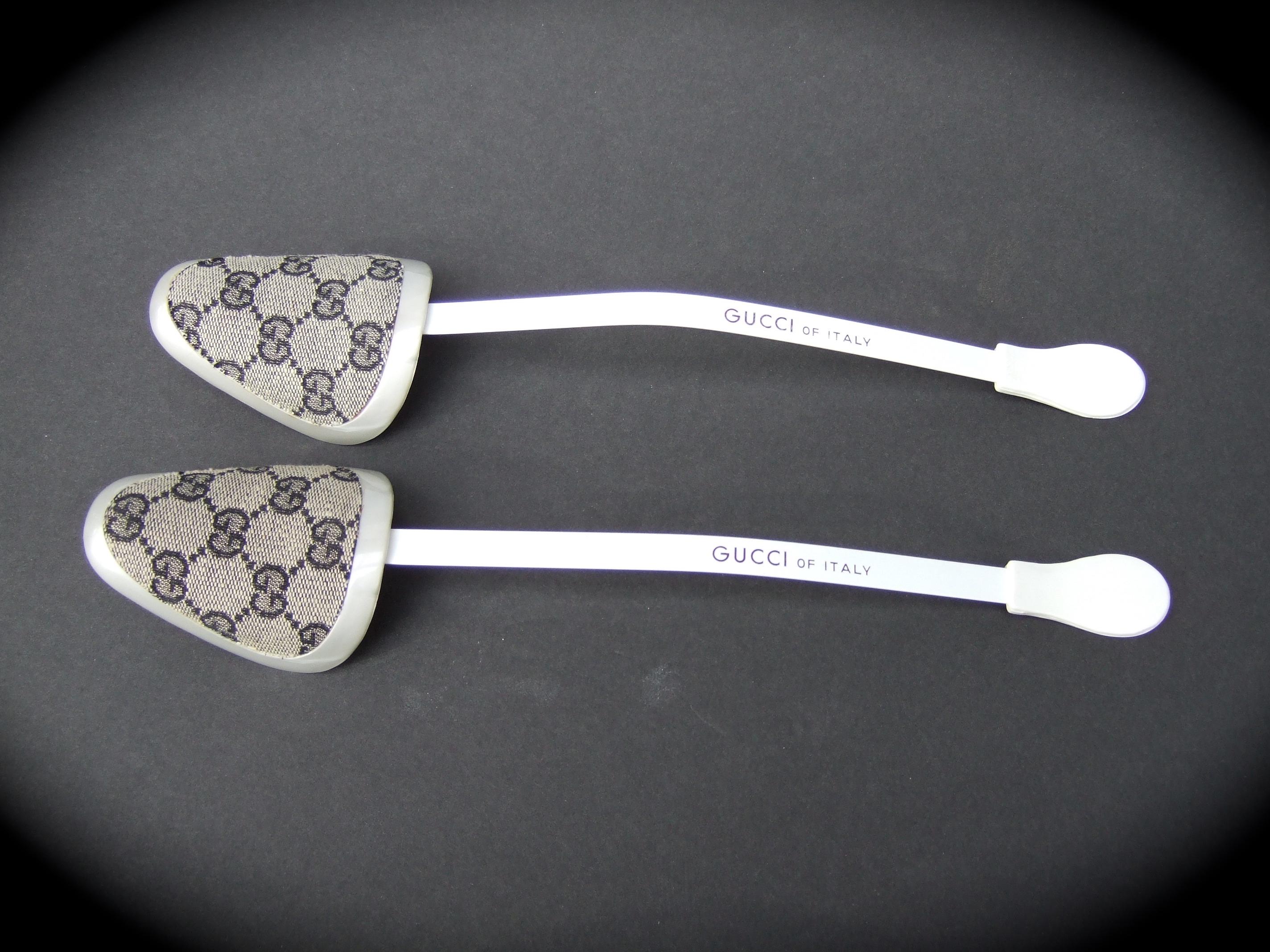 Gucci Italy Canvas Logo Women's Shoe Trees c 1990s For Sale 4