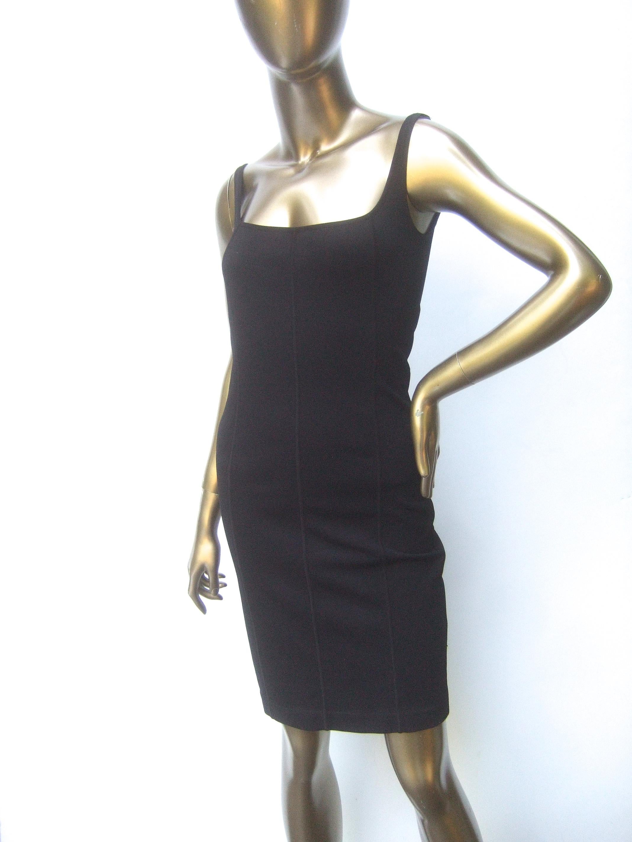 Gucci Italy Chic Black Stretch Knit Tank Dress Tom Ford Era c 1990s For Sale 5