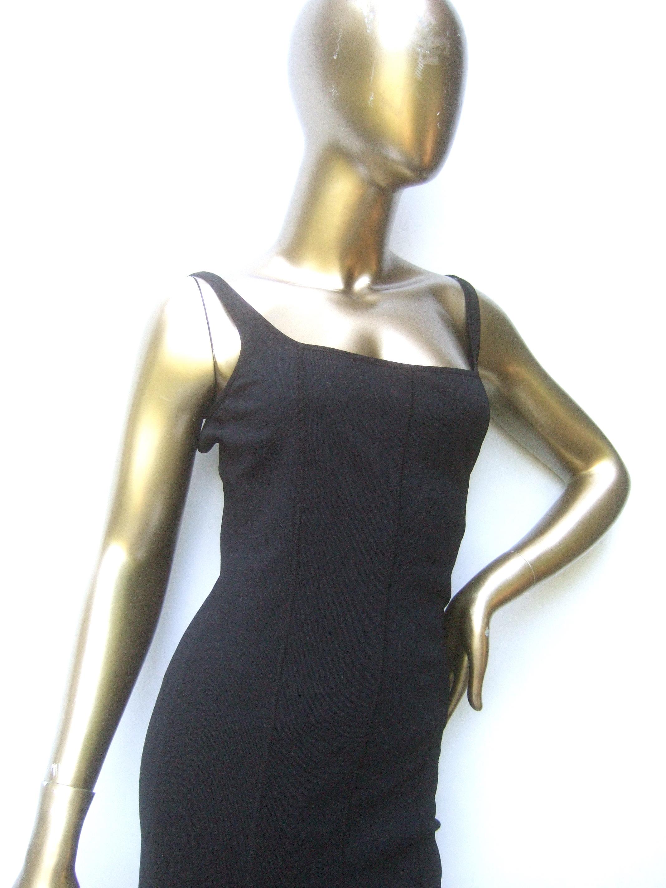 Gucci Italy Chic Black Stretch Knit Tank Dress Tom Ford Era c 1990s For Sale 6