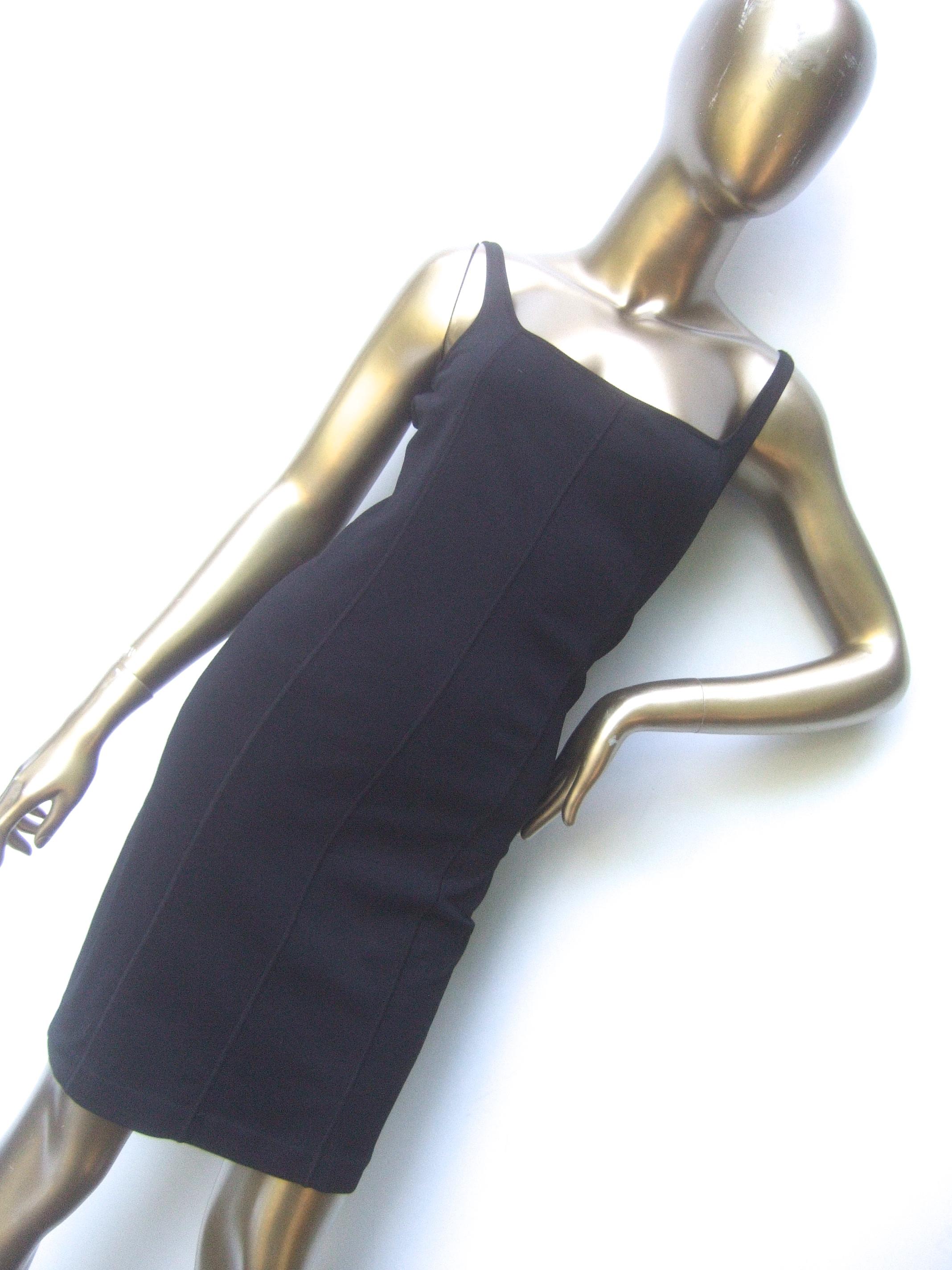 Gucci Italy Chic Black Stretch Knit Tank Dress Tom Ford Era c 1990s In Good Condition For Sale In University City, MO