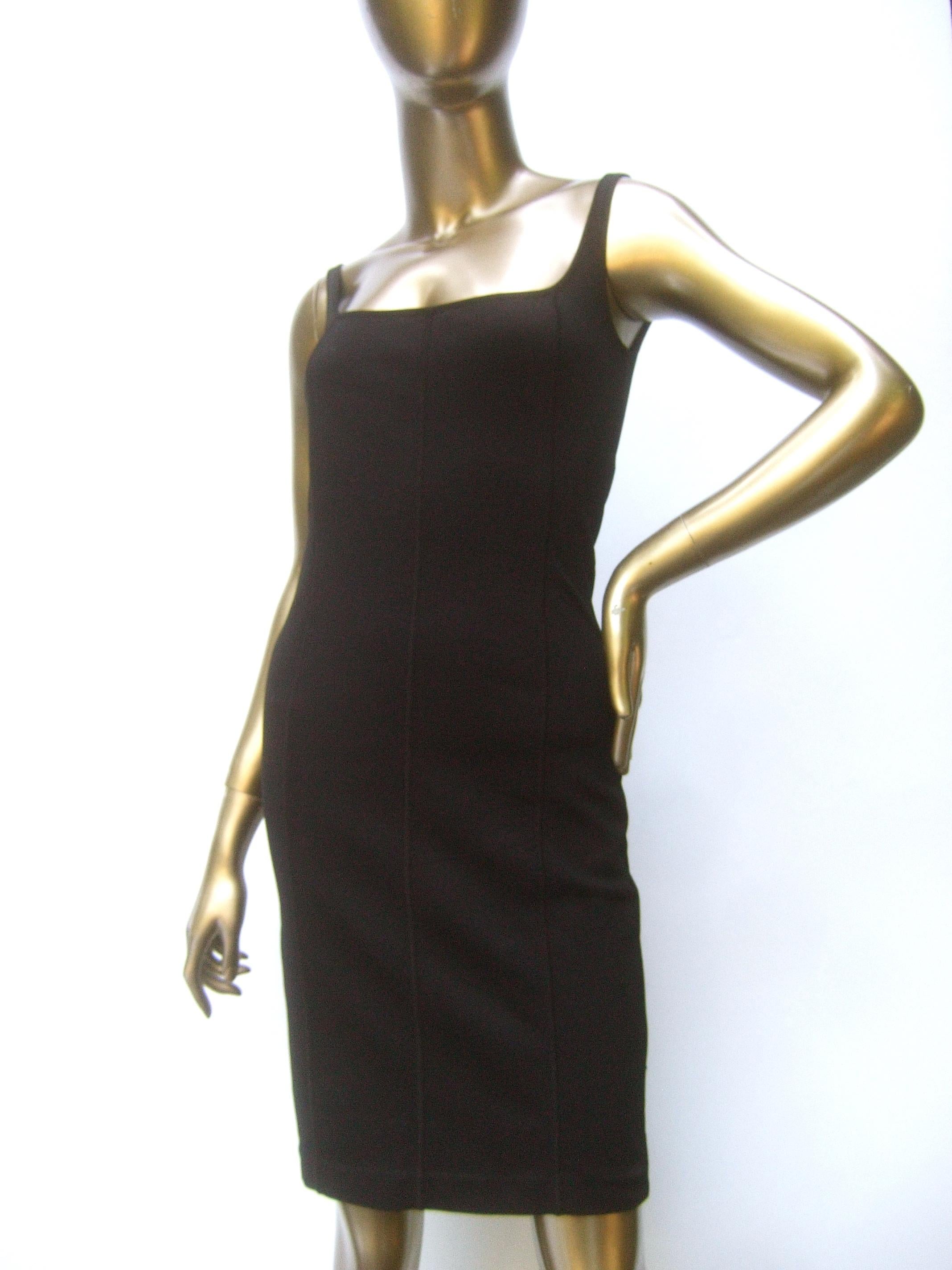 Women's Gucci Italy Chic Black Stretch Knit Tank Dress Tom Ford Era c 1990s For Sale