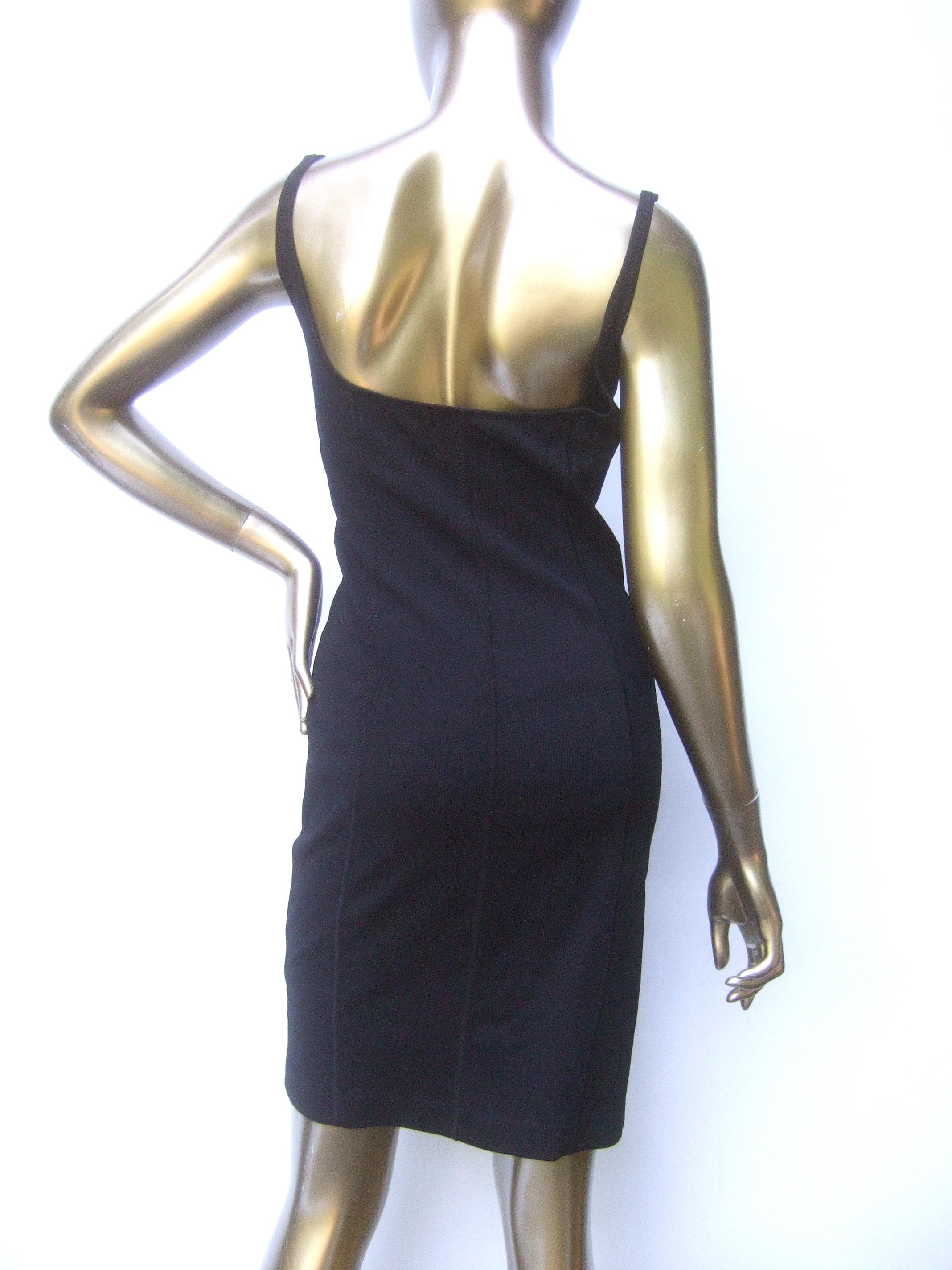 Gucci Italy Chic Black Stretch Knit Tank Dress Tom Ford Era c 1990s For Sale 2